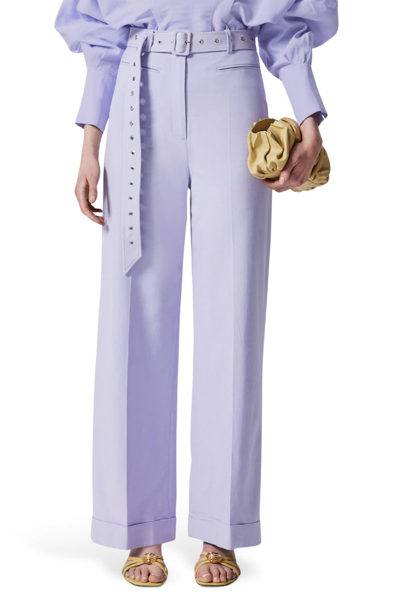 & Other Stories Belted Pants, Main, color, Lilac Purple Dusty