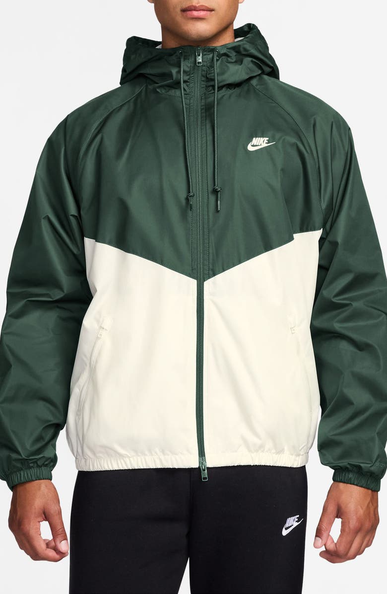 Nike Windrunner Hooded Lined Jacket, Main, color, Fir/ Sail