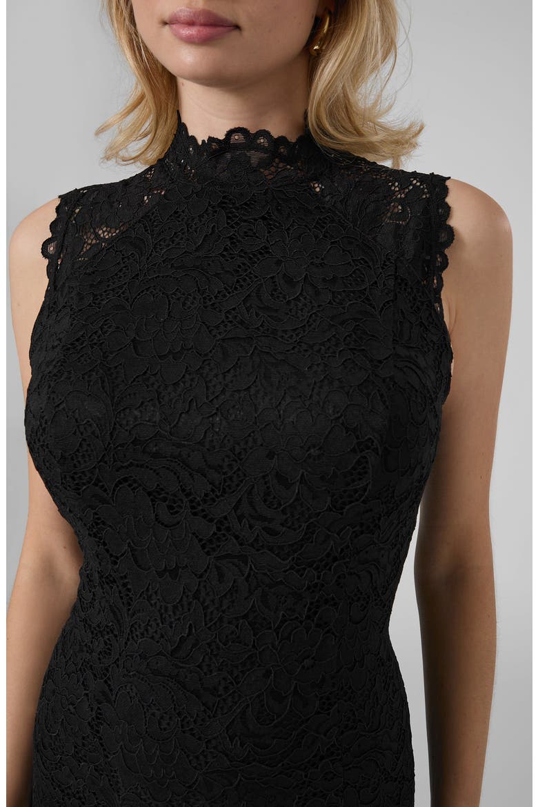 Michelle Sleeveless Lace Midi Dress, Alternate, color, JBLACK-BLACK