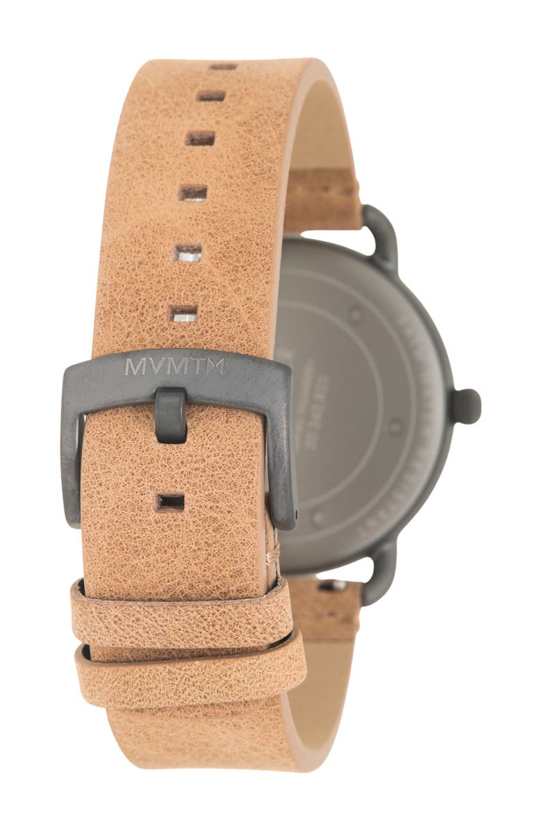 MVMT WATCHES Men's Biscayne Leather Strap Watch, 42mm, Alternate, color,