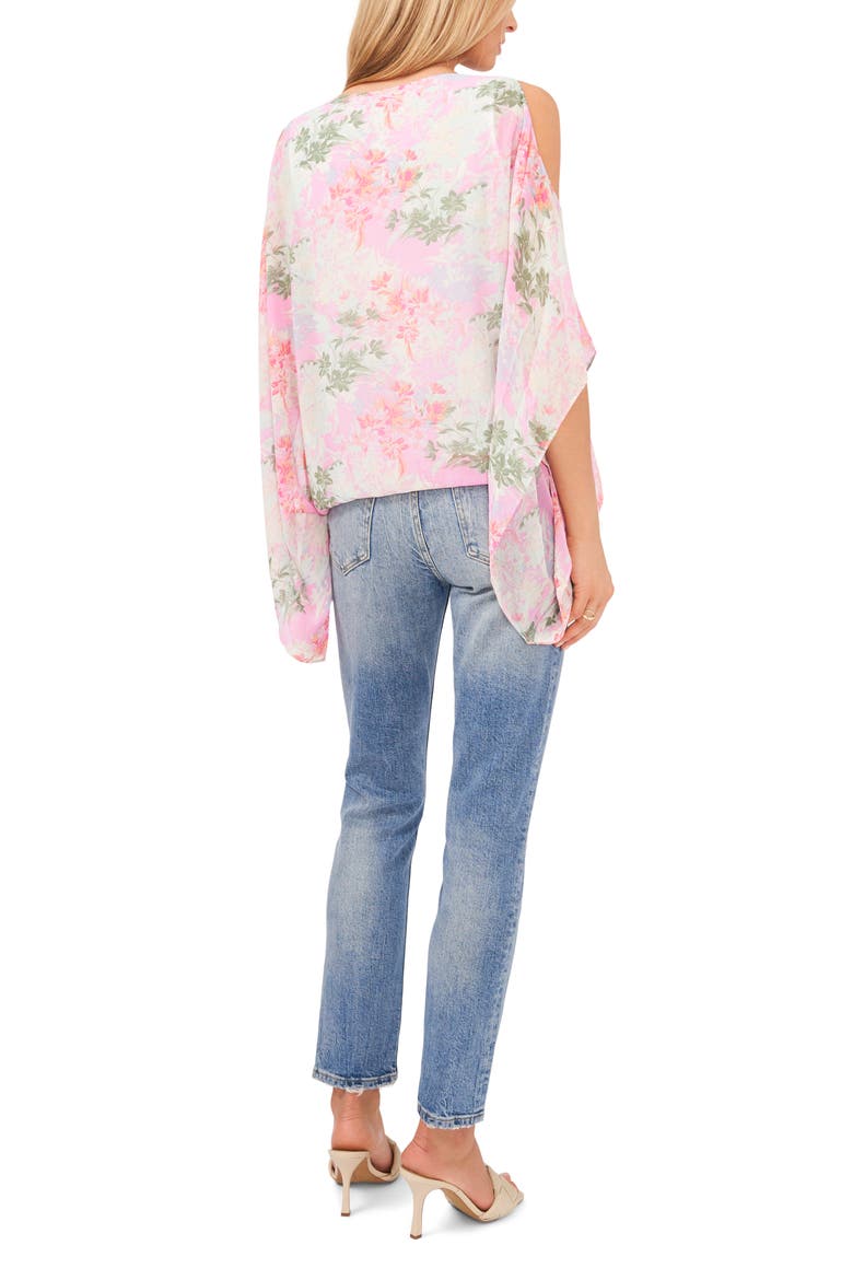Glowing Garden Cold Shoulder Blouse, Alternate, color, BROOK GREEN