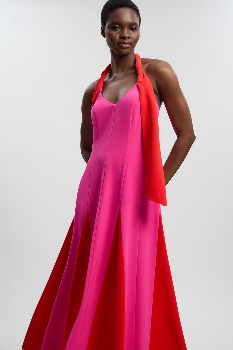 Colour Block Maxi Dress, Alternate, color, Pink