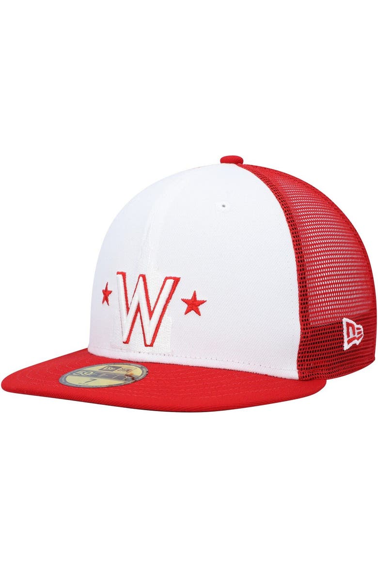 Men's New Era White/Red Washington Nationals 2023 On-Field Batting Practice 59FIFTY Fitted Hat, Main, color, White