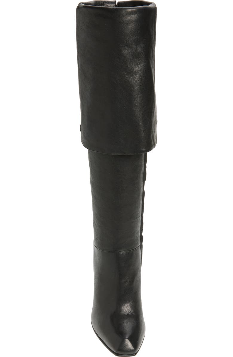 McQueen Lace-up Cuff Horn Heel Knee High Boot, Alternate, color,