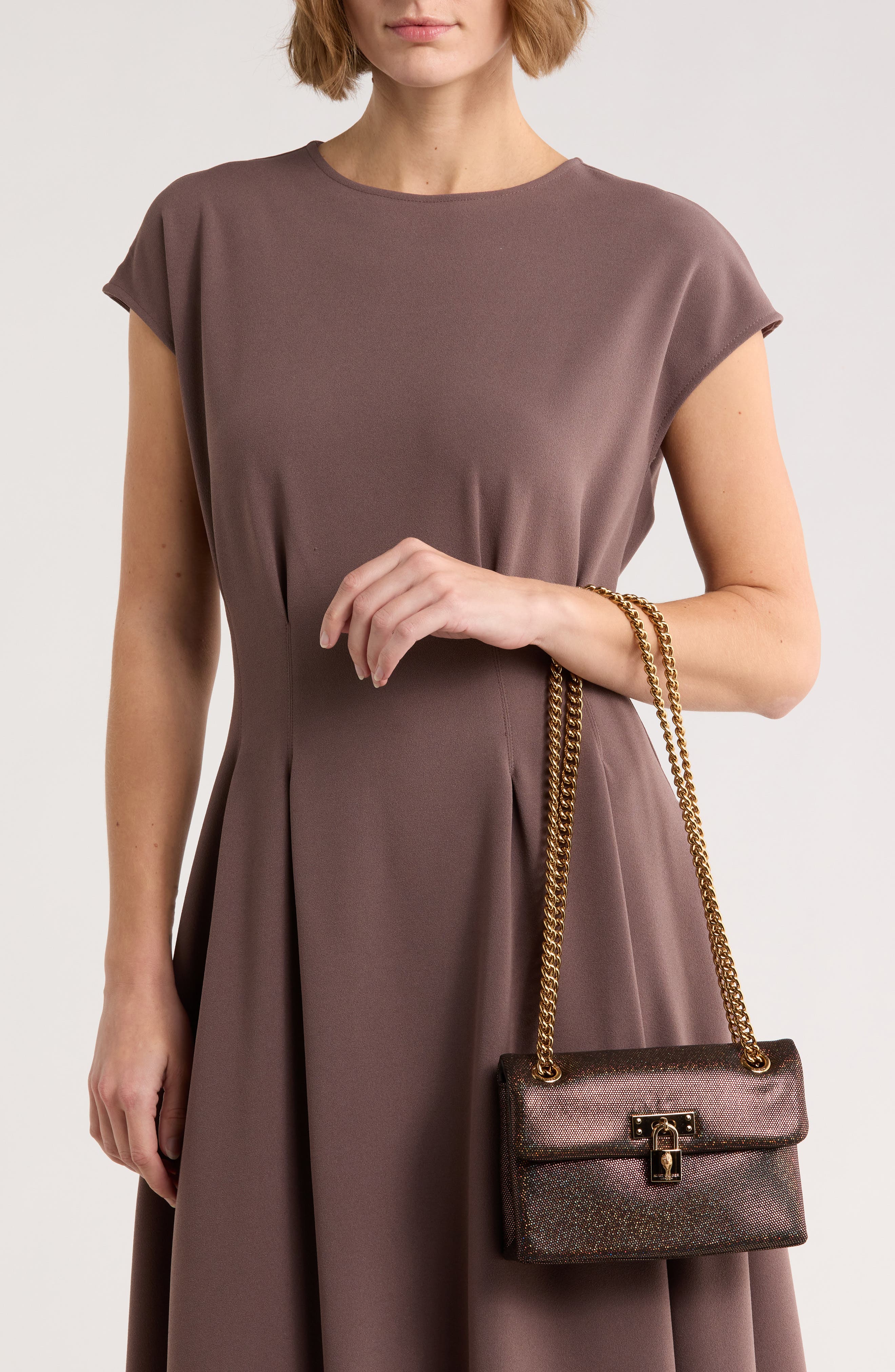 Kurt Geiger London Mini Braxton Crossbody Bag, Alternate, color, Metallic