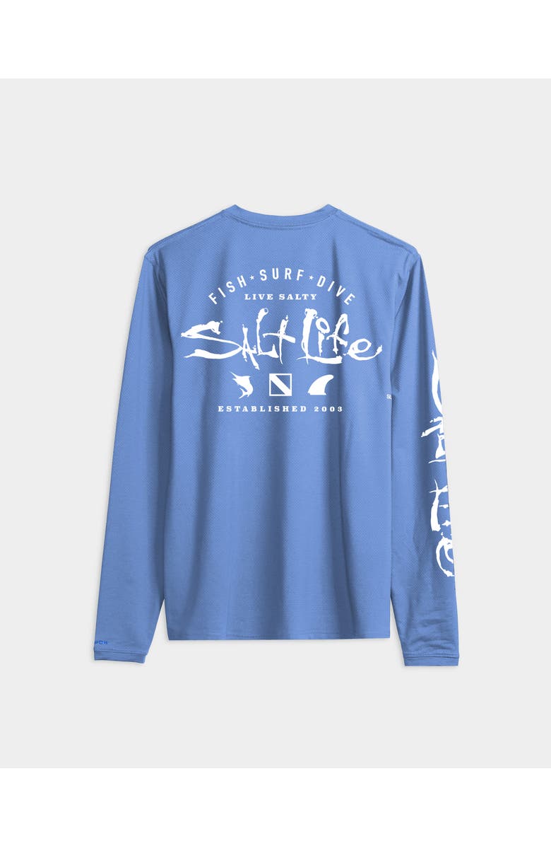 Salt Life Waterman’s Trifecta SLX Performance Long Sleeve, Main, color, Harbor Blue Heather