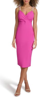 Siena Chain Strap Stretch Woven Midi Dress