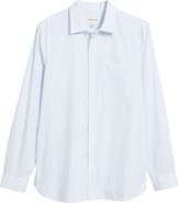 Nordstrom Stripe Performance Stretch Cotton Blend Sport Shirt