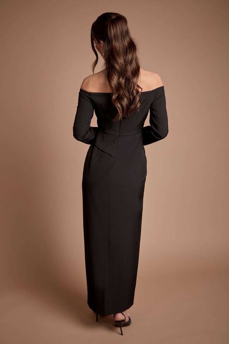 Bardot Maxi Dress, Alternate, color, Black