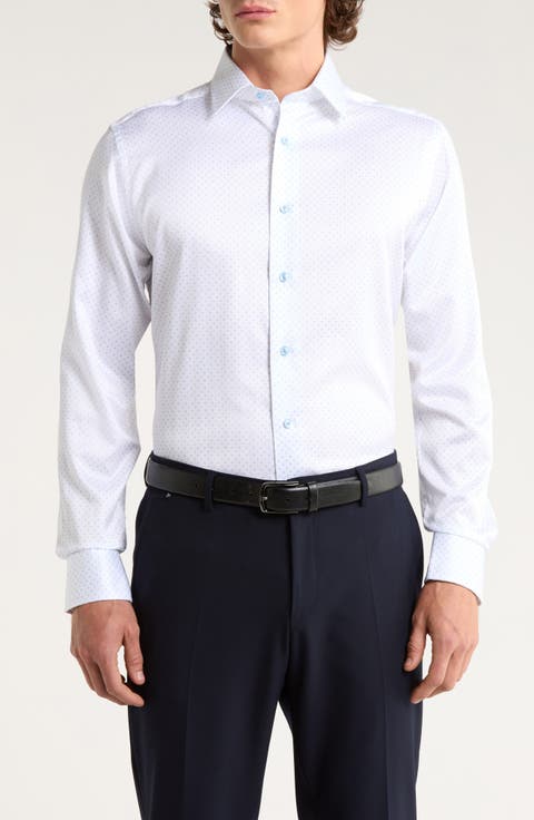 Trim Fit Microprint Dress Shirt