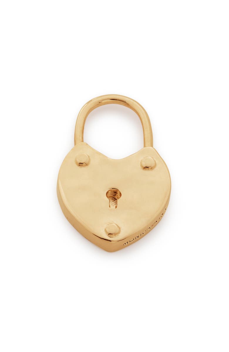 Monica Vinader Padlock Heart Pendant Charm, Main, color, 18K Gold Vermeil