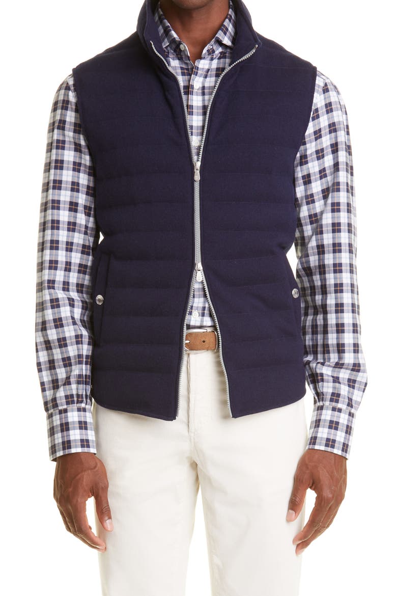 Cashmere Knit Down Vest, Main, color, CG750-NAVY