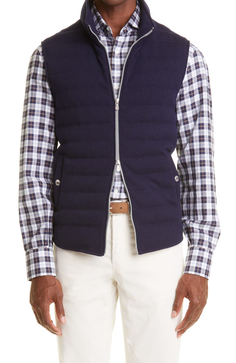Brunello Cucinelli Cashmere Knit Down Vest, Main, color,