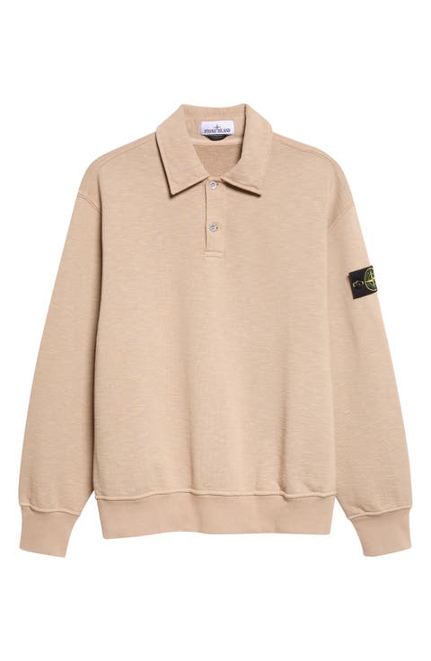 Cotton French Terry Polo Sweatshirt