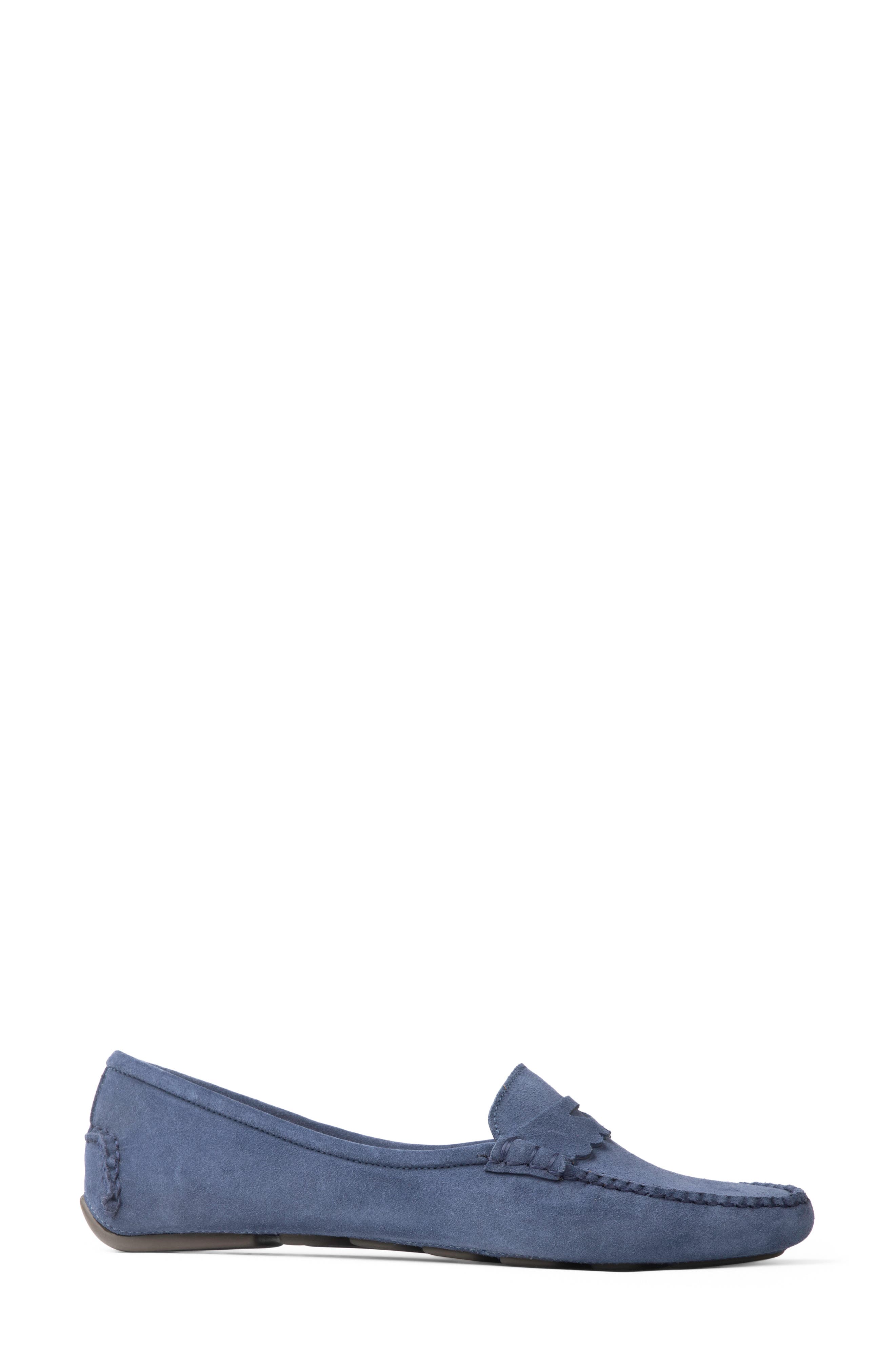 Janet Scalloped Driving Loafer, Alternate, color, NAVY SUEDE