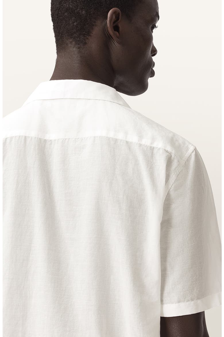 Monument Mountainscape Print Slub Cotton Camp Shirt, Alternate, color, TERN WHITE