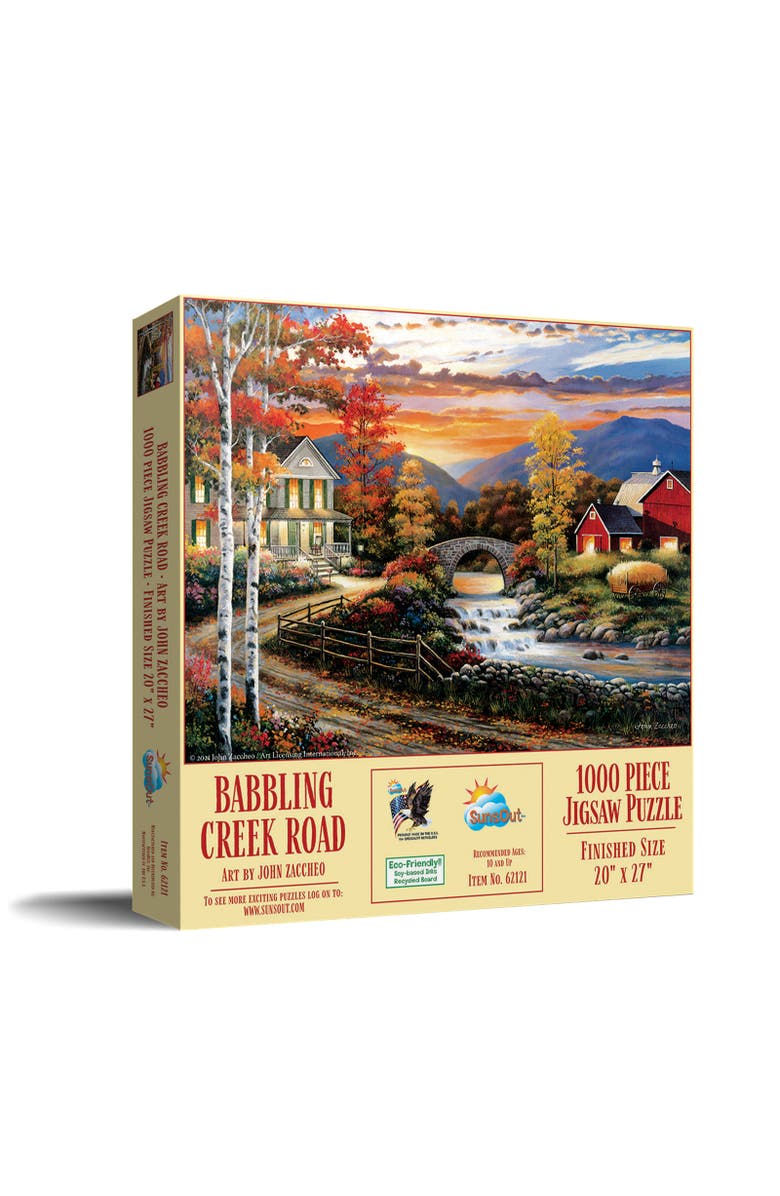 Sunsout Babbling Creek Road 1000 piece Jigsaw Puzzle for Adults, Main, color, Multicolor