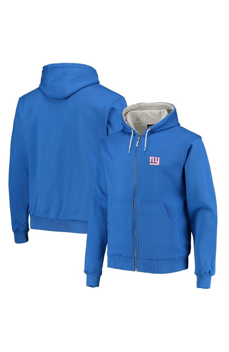 DUNBROOKE Men's Dunbrooke Royal New York Giants Craftsman Thermal-Lined Full-Zip Hoodie, Alternate, color, Royal
