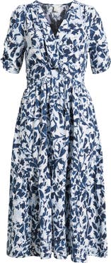 Caslon® Twist Detail Gauze Midi Dress