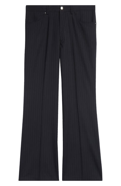 SECOND / LAYER SECOND LAYER VALLUCO PINSTRIPE VIRGIN WOOL FLARED TROUSERS