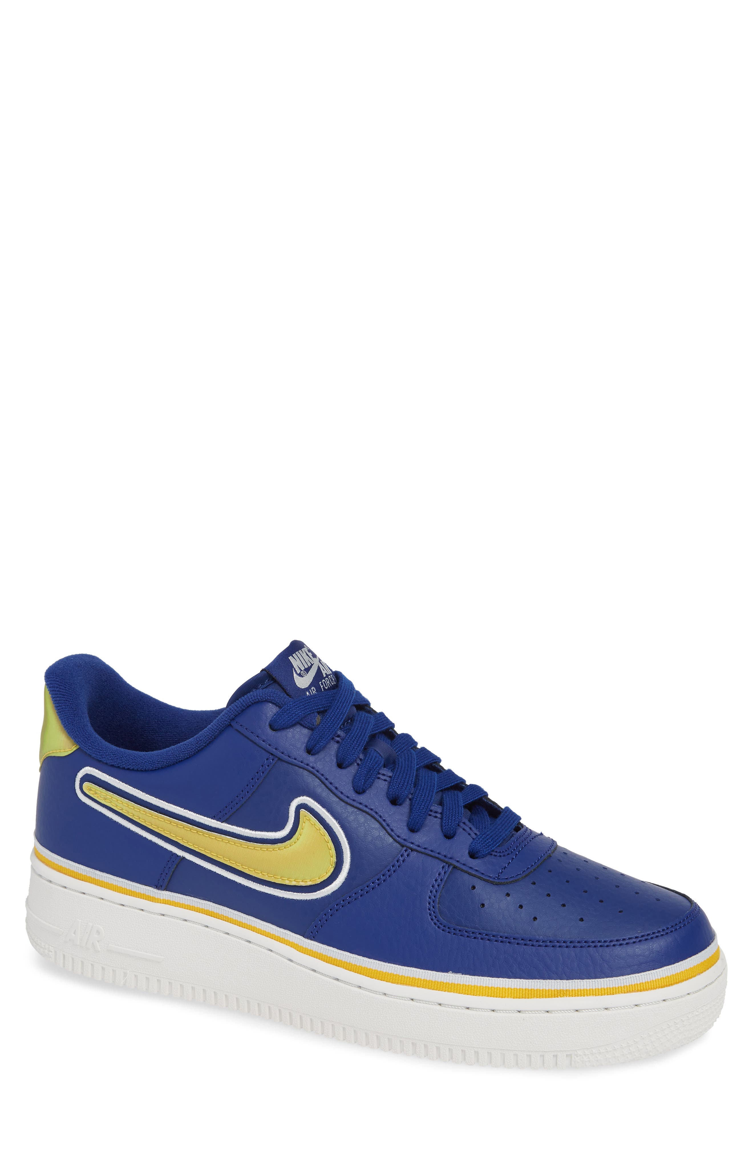 Air Force 1 '07 LV8 Sport Shoe, Main, color, DEEP ROYAL/ GOLD/ OFF WHITE
