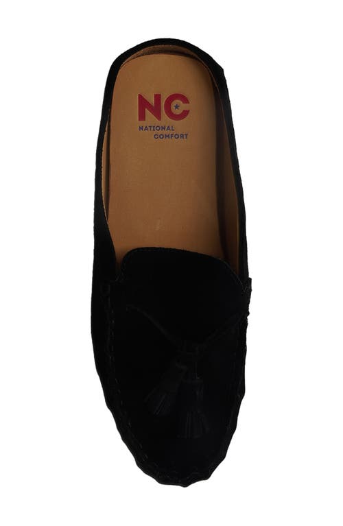 National Comfort Tal Tassel Mule In Black Suede