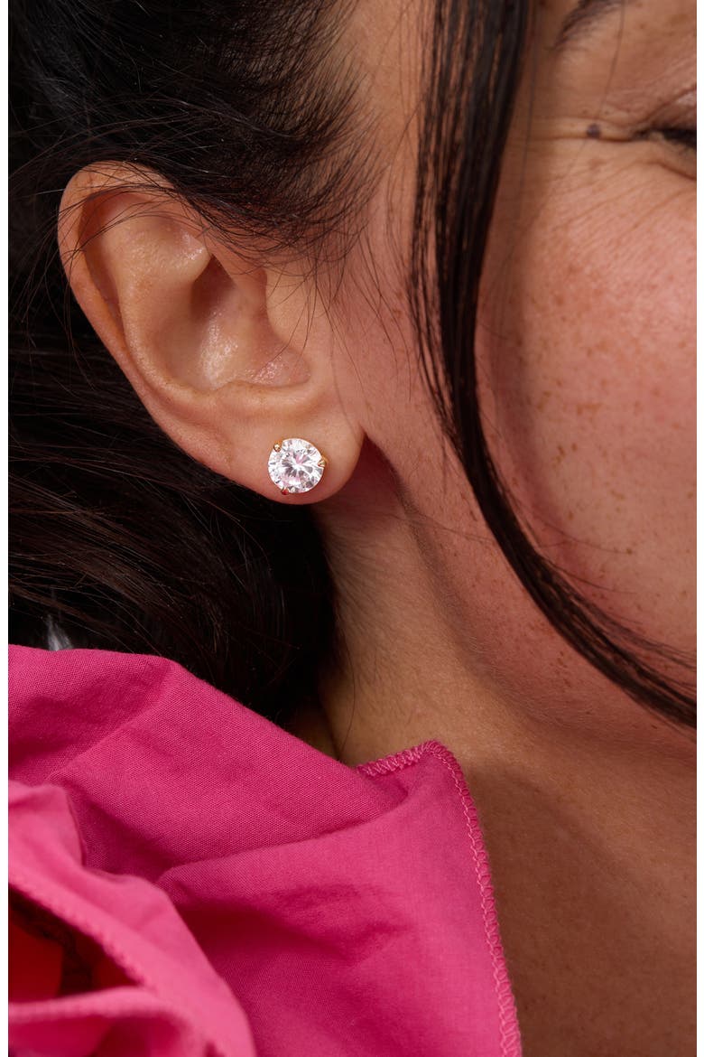 Not Your Basic Stud Earrings, Alternate, color, GOLD-WHITE