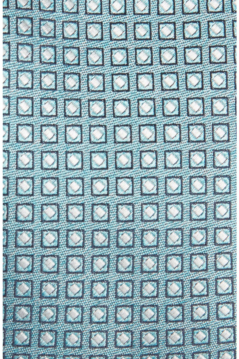 Geometric Silk Tie, Alternate, color, GREEN
