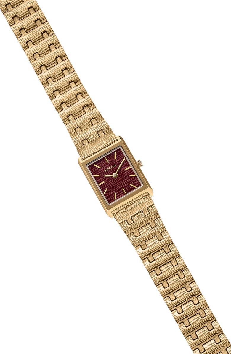 BREDA Virgil Revival Bracelet Watch, 20mm, Alternate, color, 18K Gold-Plated/ Brown