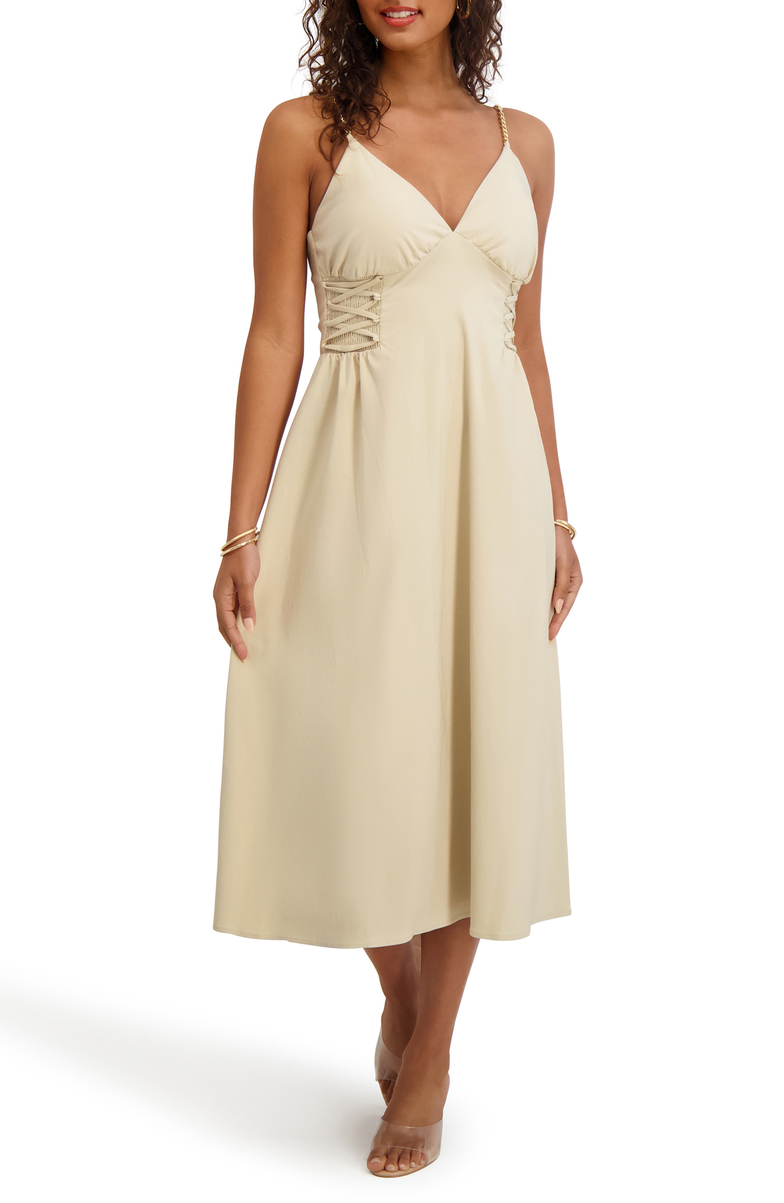 Siena Corset Fit & Flare Midi Dress