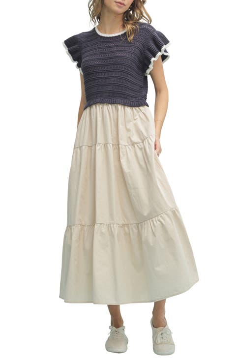 Mixed Media Midi Dress