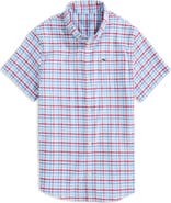 vineyard vines Kids' Plaid brrrº Short Sleeve Button-Down Shirt