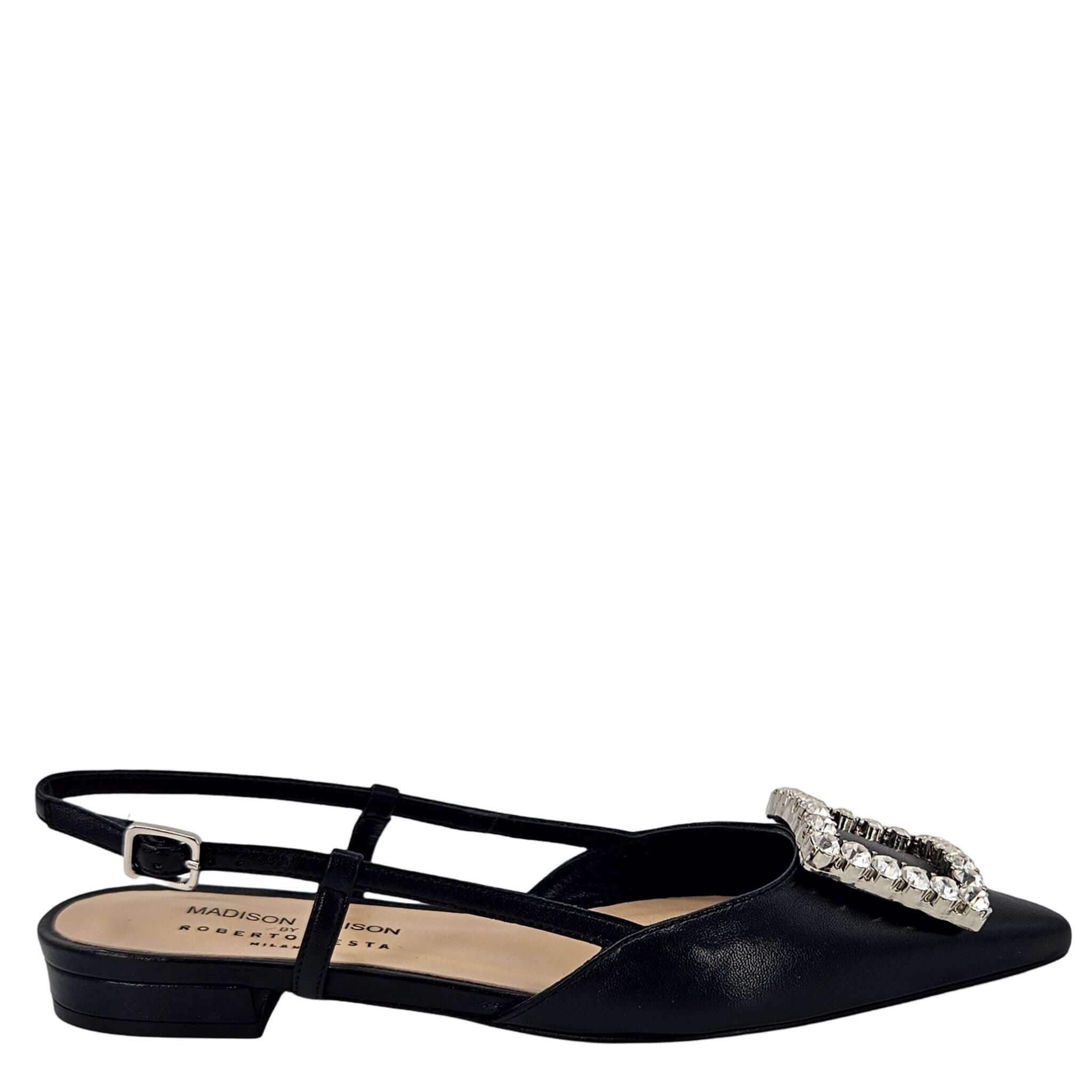 Madison Maison Sling Back Flat, Main, color, Black