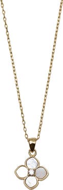 Argento Vivo Sterling Silver Mother-of-Pearl Flower Pendant Necklace