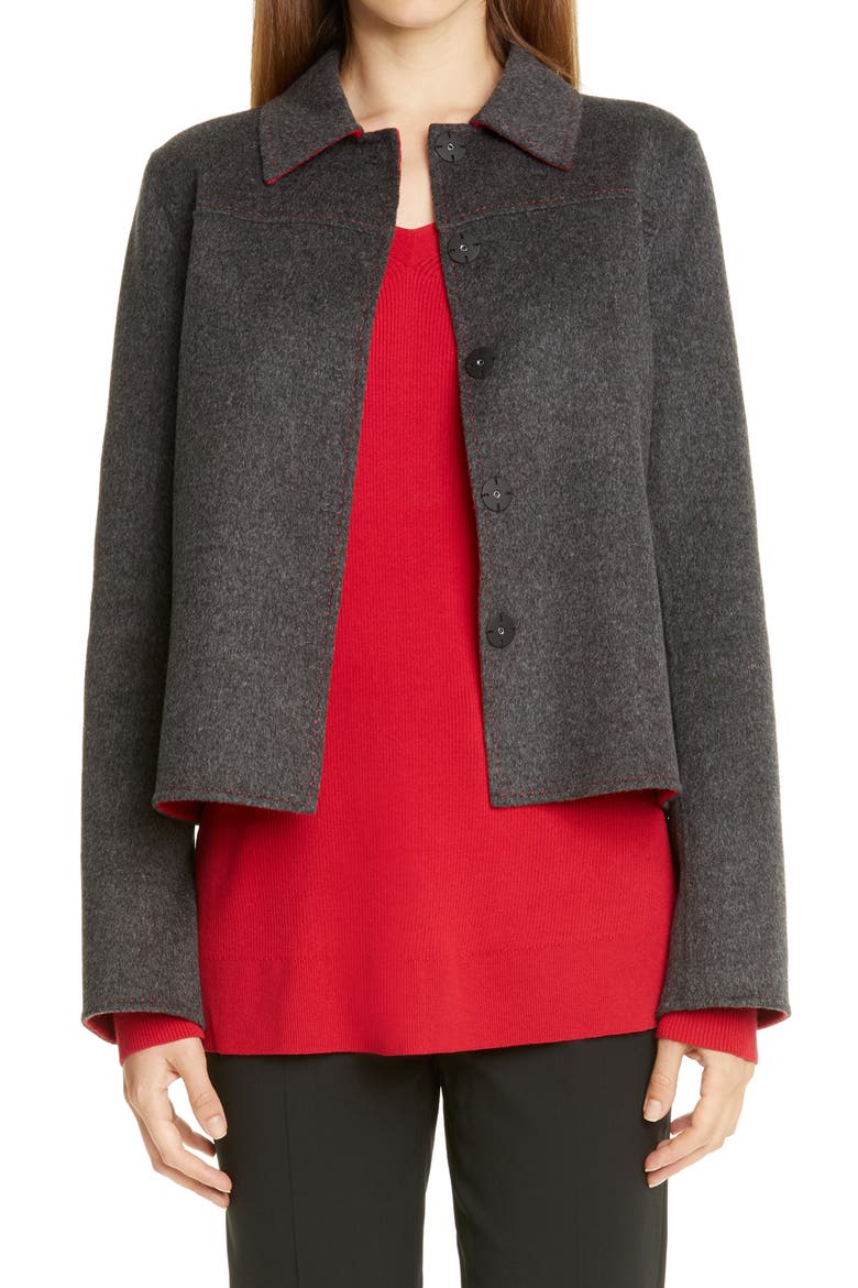 Tomasa Double Face Wool & Cashmere Jacket, Main, color, SMOKE MELANGE/ SPARK