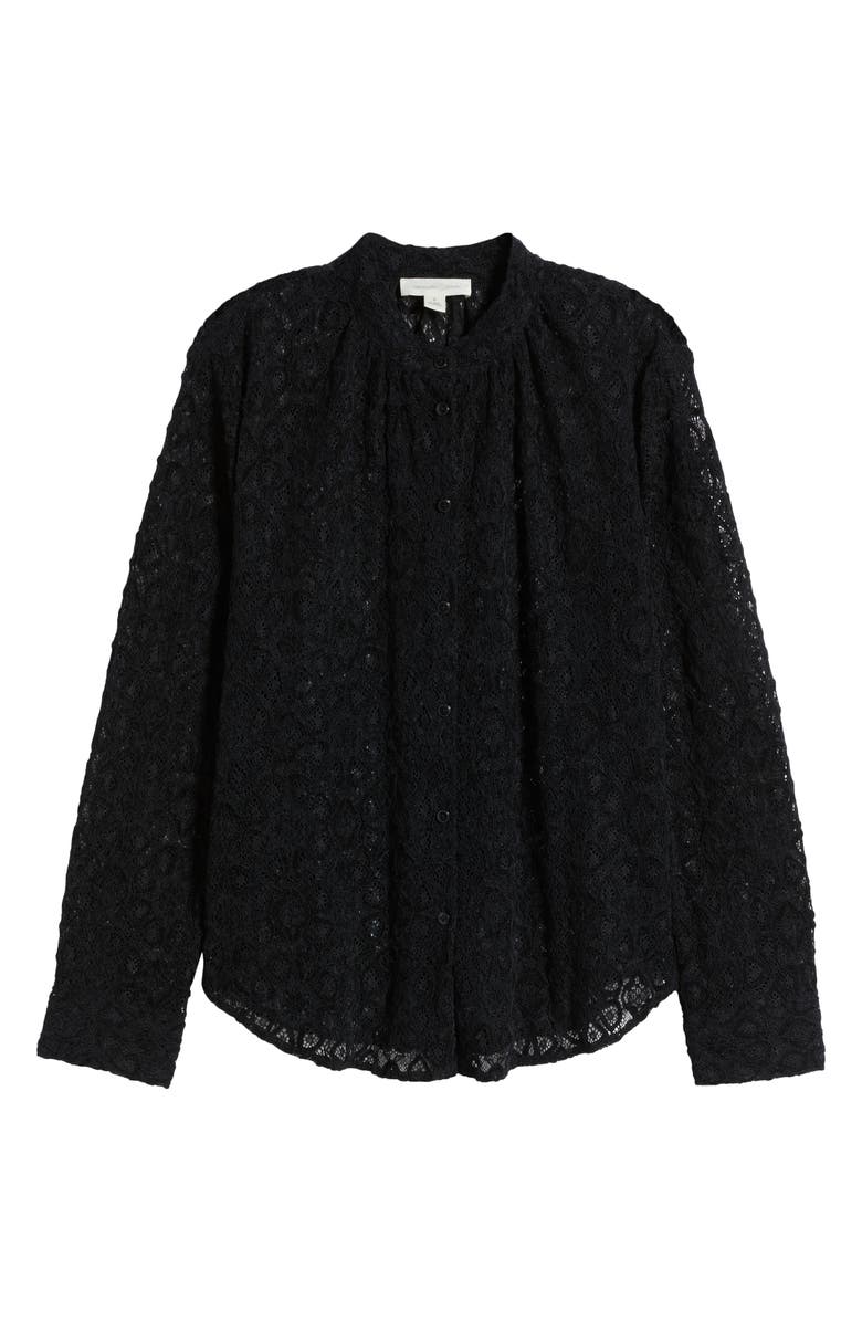 Treasure & Bond Band Collar Lace Button-Up Shirt, Alternate, color,