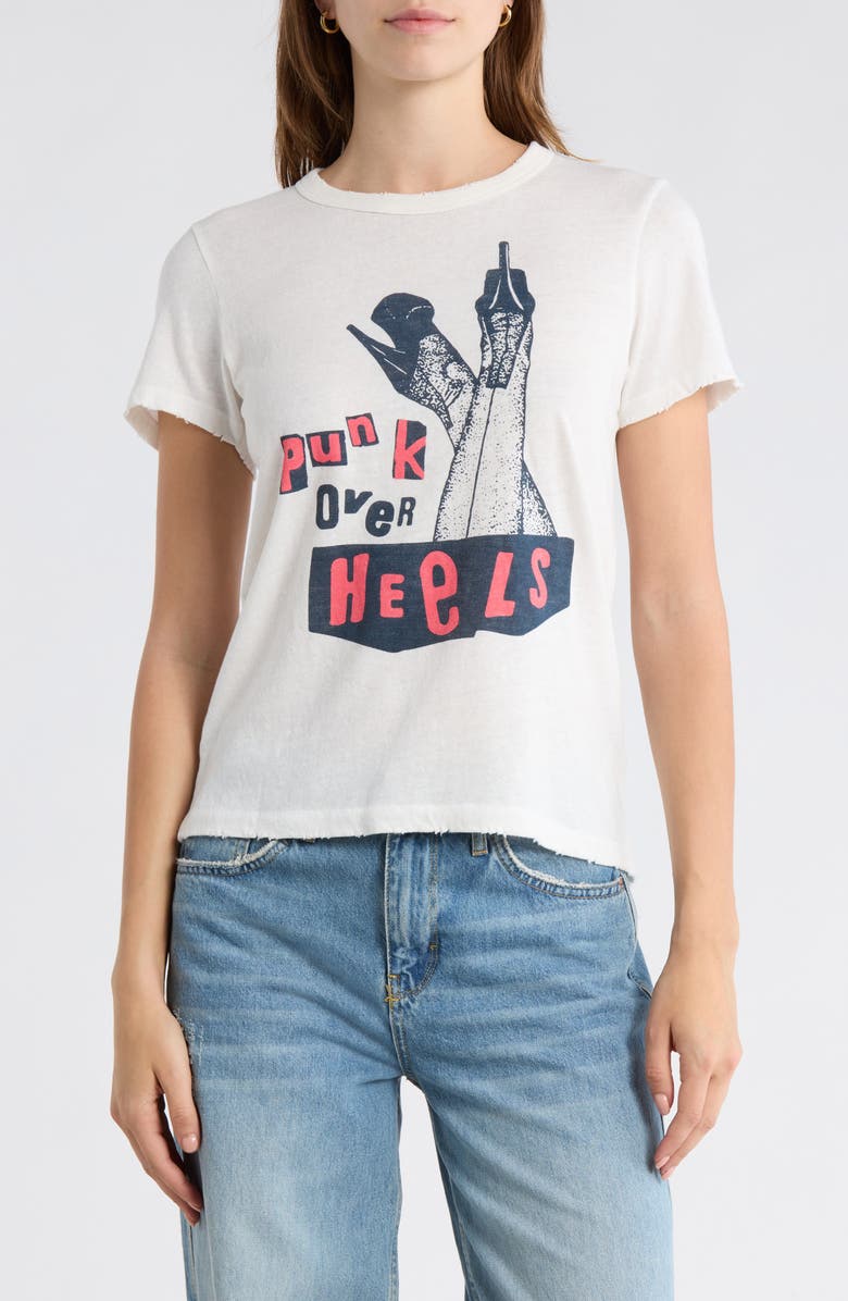 Junk Food Punk Over Heels Graphic T-Shirt, Main, color, Vintage White