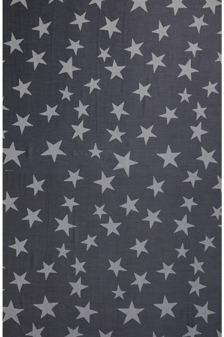 Star Jacquard Scarf, Alternate, color, BLACK