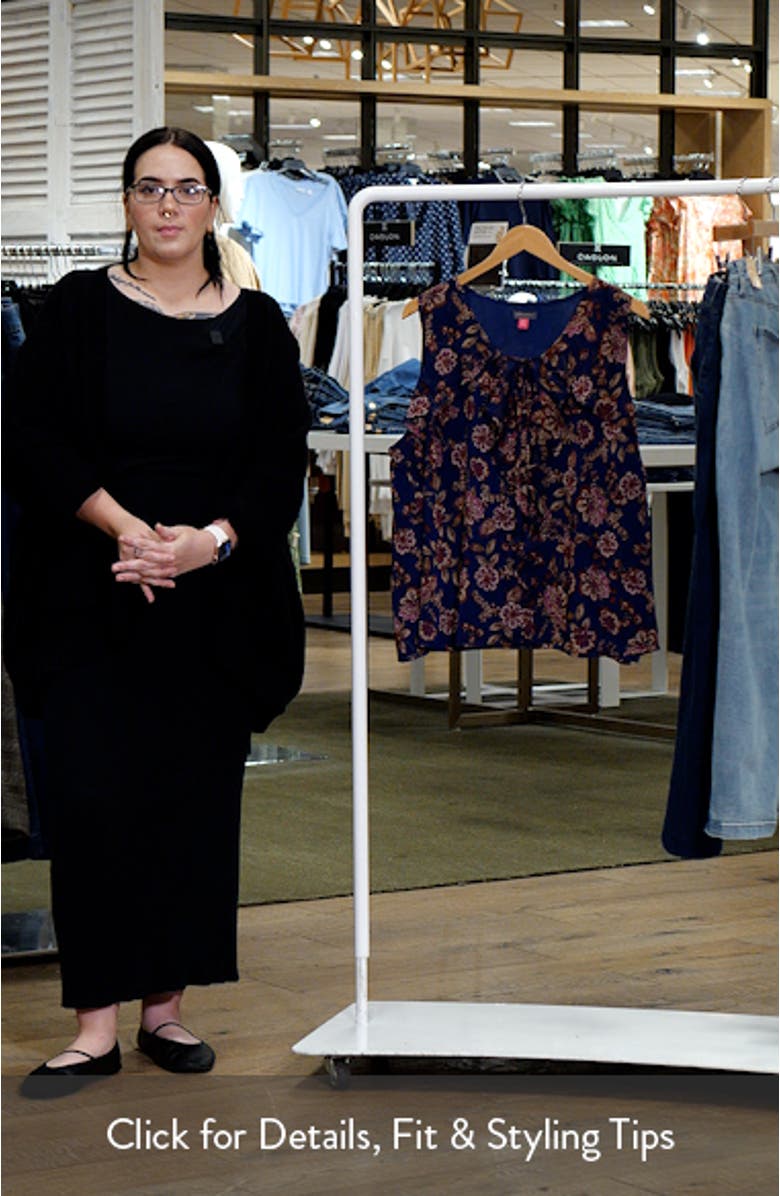 Floral Ruffle Neck Sleeveless Top, sales video thumbnail