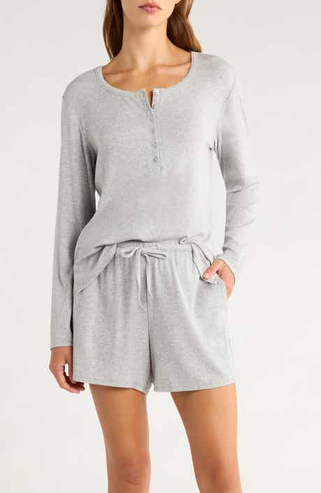 Nordstrom Moonlight Eco Rib Long Sleeve Shortie Pajamas