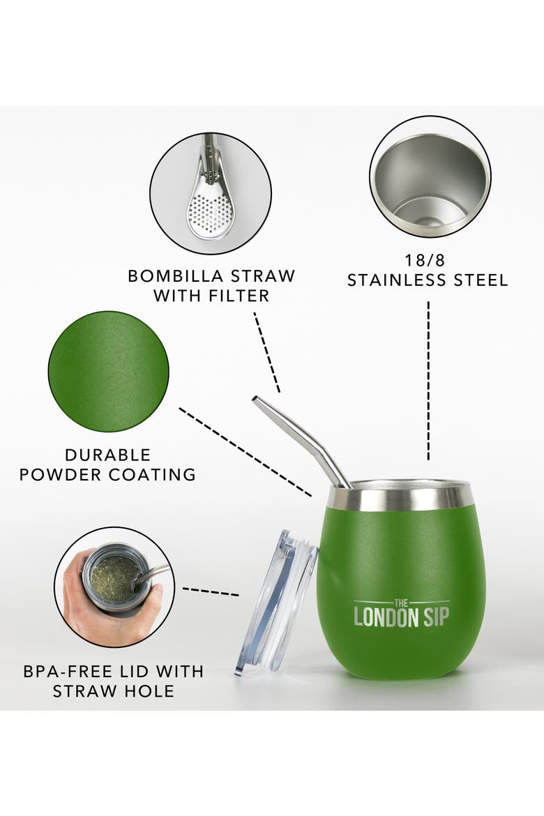 Yerba Mate Cup Set 8oz, Alternate, color, Green