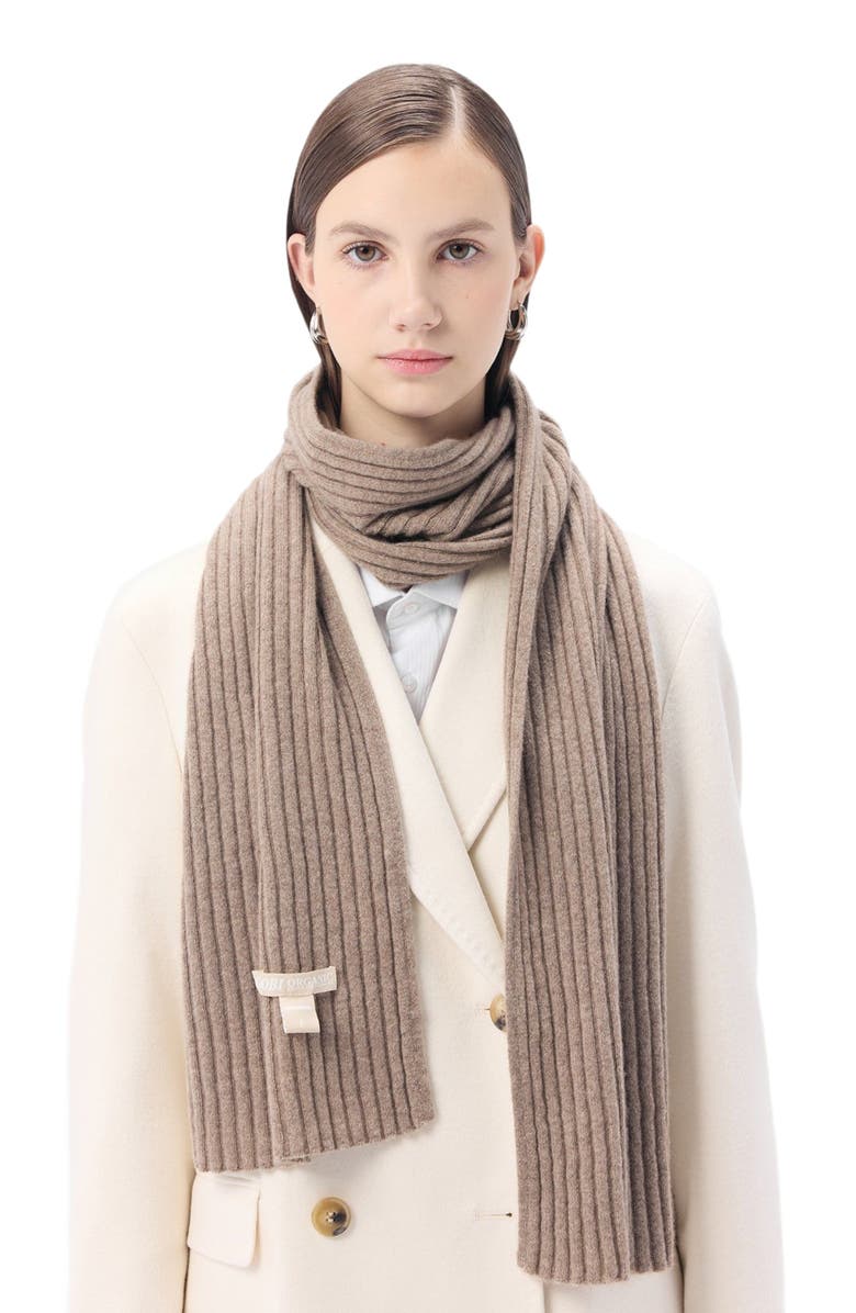 GOBI Mongolian Cashmere Cashmere Rib Knit Scarf, Alternate, color,