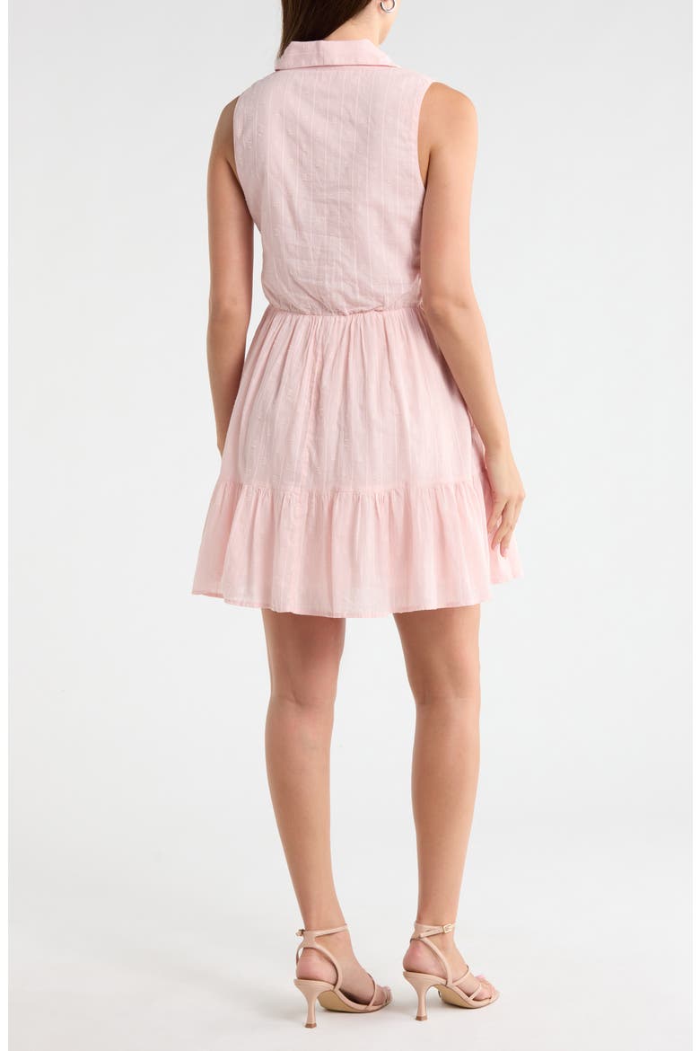 Tiered Sleeveless Shirt Dress, Alternate, color, PINK- IVORY