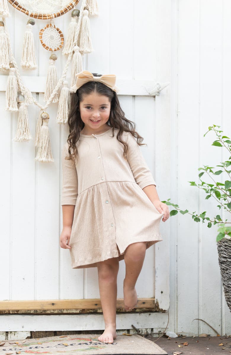 Manière Kids' Cotton Blend Gauze Dress, Alternate, color, Sand