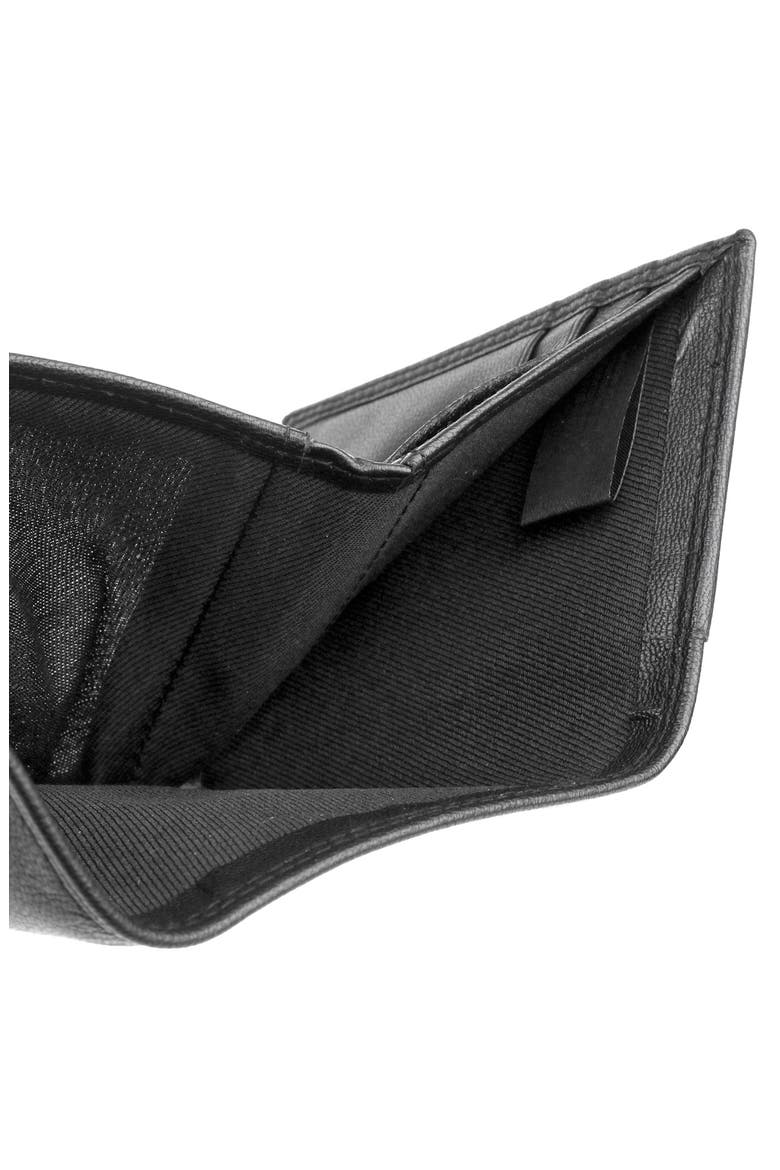 Emblem I.D. RFID Three-Fold Wallet, Alternate, color, BLACK