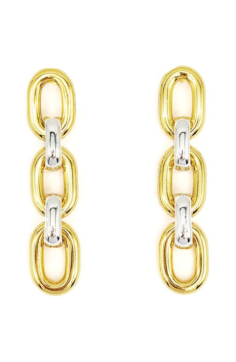 San Leo Two-Tone Link Drop Earrings