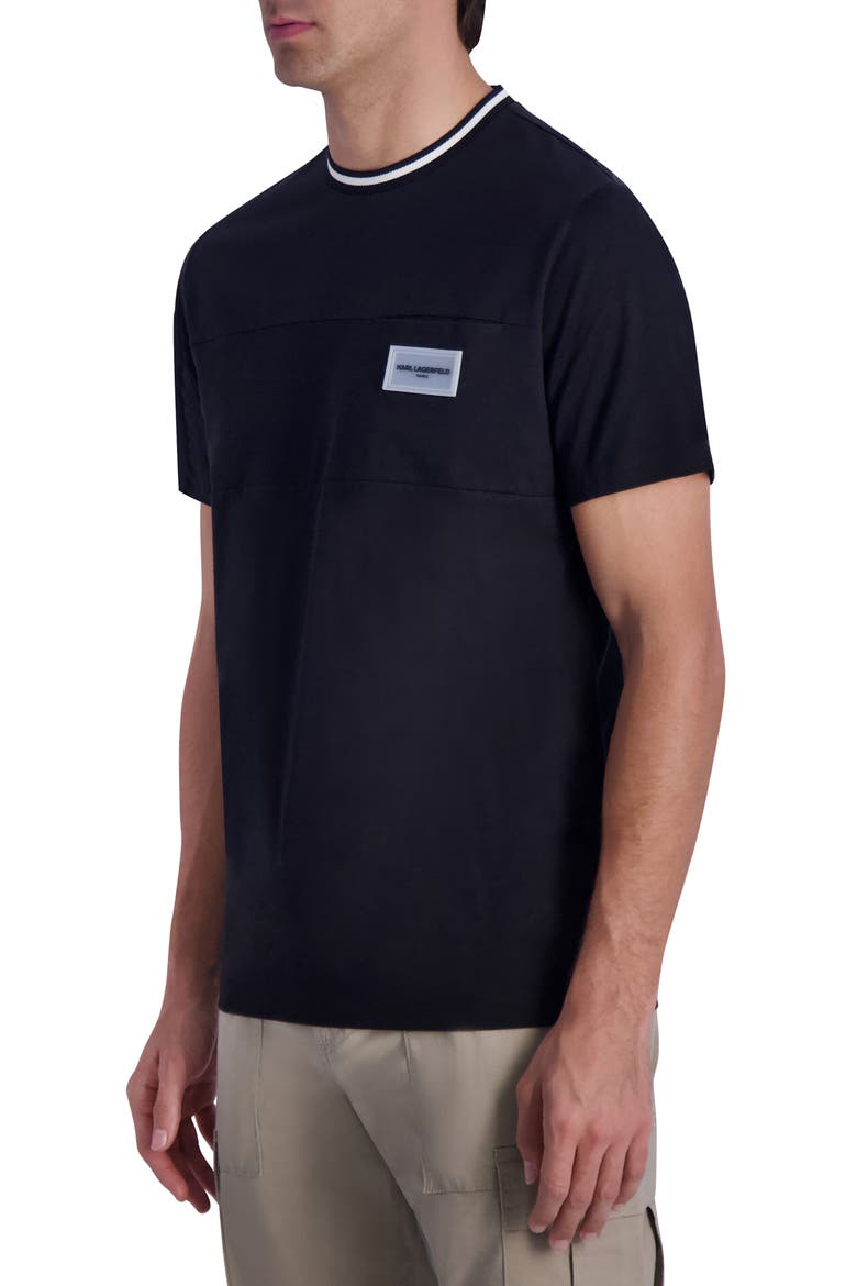 Contrast Crewneck Cotton T-Shirt, Alternate, color, BLACK