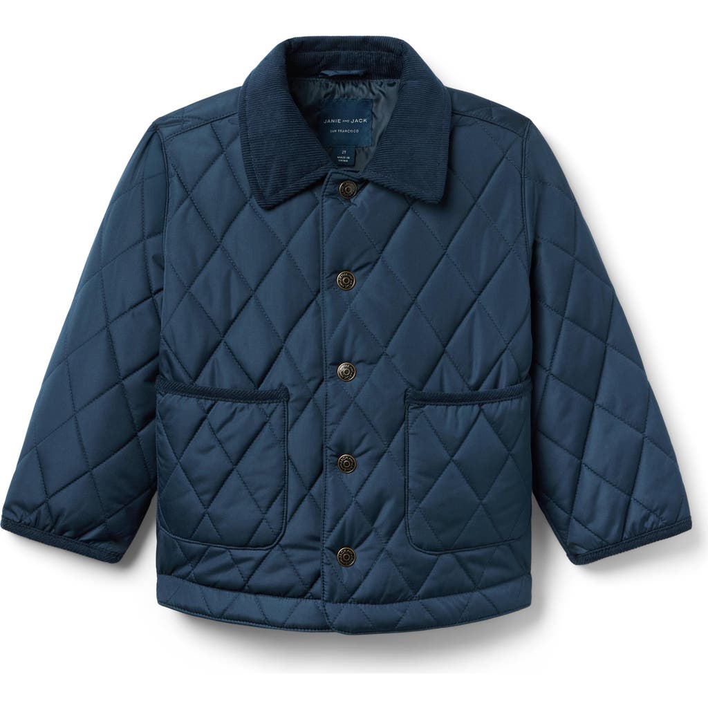 Janie And Jack The Barn Quilted Jacket In Blue