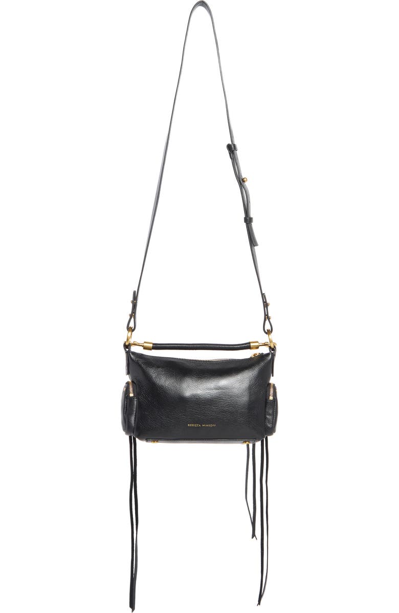 Rebecca Minkoff Mini Mab Leather Shoulder Bag, Alternate, color, Black