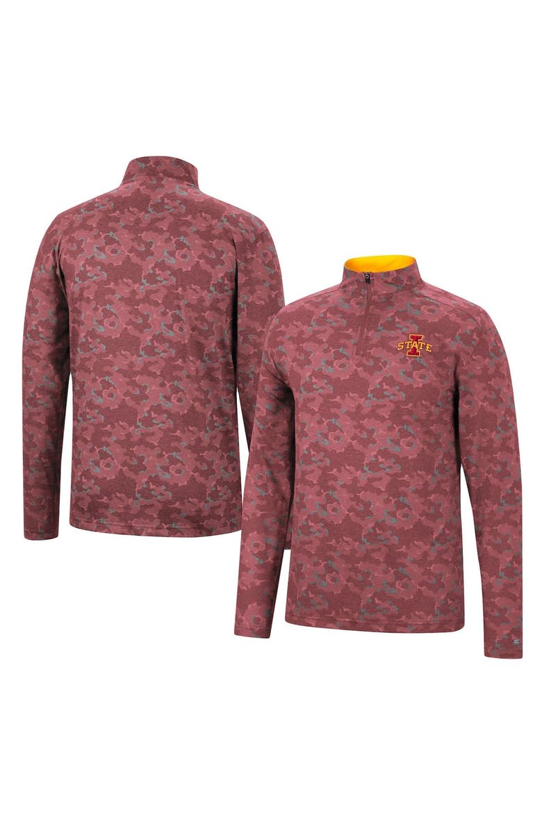 COLOSSEUM Men's Colosseum Cardinal Iowa State Cyclones Tivo Quarter-Zip Jacket, Main, color, Cardinal